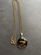 VINTAGE 1938 George VI Wren Farthing - Enamelled Coin Necklace, No box