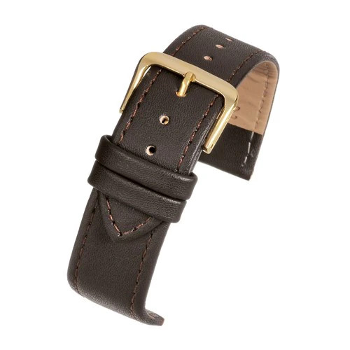 10mm brown plain leather watch - brown,