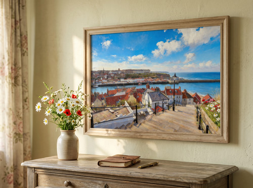 Whitby 199 steps print north - whitby,