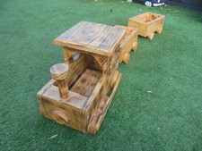 well hand made wooden train