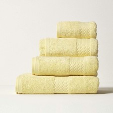 Lemon Yellow Face Cloths Set of 4 500GSM 100% Egyptian Cotton Towels 30 x 30 cm