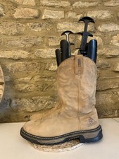 Rocky Mens Brown Sand Leather Cowboy Boots UK 9.5 EU 44 Western Mid Calf