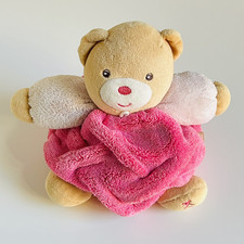 Kaloo Plume Teddy Bear Pink Brown Baby Soft Toy Plush Comforter Soother Doudou