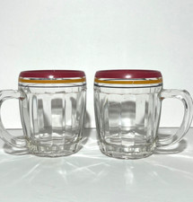 Vintage Beer Mugs Ribbed Heavy