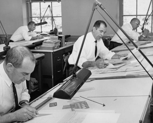 Draughtsmen working drawing