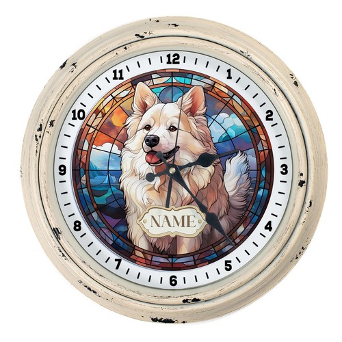 Personalised samoyed dog clock - personalised,