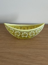 Victorian Davidson Primrose Pearline Range Glass Boat Bowl, Uranium Glass 