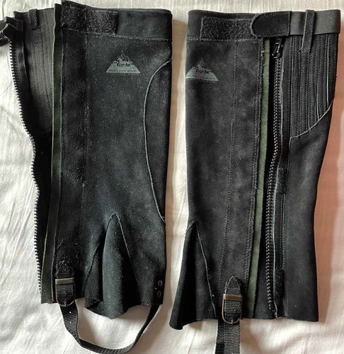 Leather riding gaiters spats - leather,