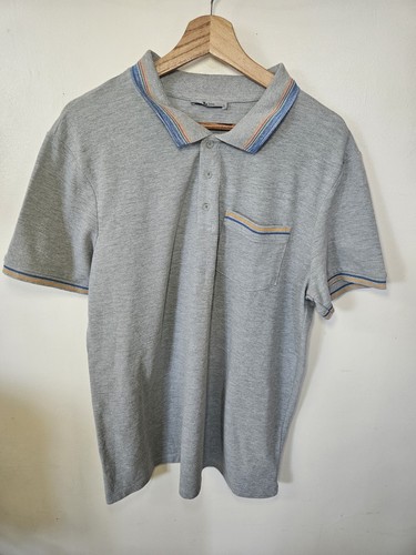 Mens grey pique polo - mens,