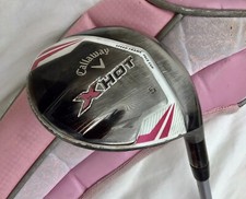 LADIES CALLAWAY X HOT FAIRWAY 5 WOOD. W FLEX PROJECT X GRAPHITE SHAFT. HEADCOVER