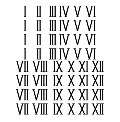 Roman numeral date decals - roman,