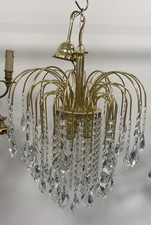 Vintage Gold & Crystal Retro Waterfall Chandelier H70cm W42cm