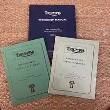 TRIUMPH UNIT 350 500 CC WORKSHOP MANUAL TIGER T90 T100 PARTS LISTS 2NO ALL MINT 