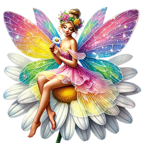 Rainbow winged fairy vinyl - rainbow,