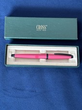 Vintage 1995-99 Cross Solo Electric Pink Ball Point Pen - Boxed - Black Ink