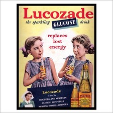 Lucozade Glucose Aluminium Metal Sign Man Cave Home