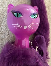Pylones Umbrella, Purple Cat With Faux Fur Cover