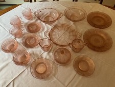 Pink Depression Glass dinner