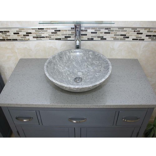Bathroom vanity grey - bathroom, painted