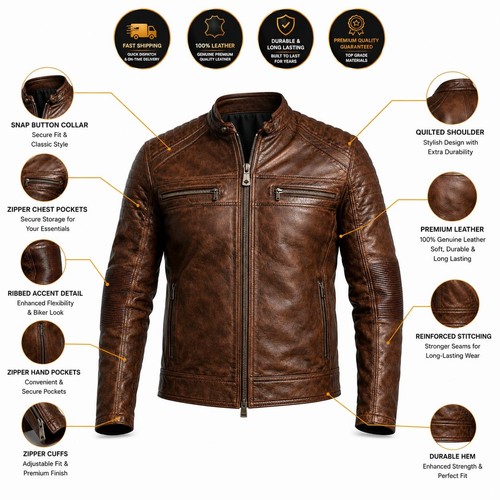 Mens real leather cafe - mens,