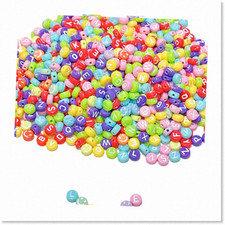 1000 pcs 4x7mm Friendship Bracelet Making Kit - Colorful Alphabet, Letter, and H