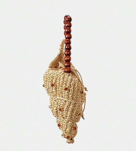Woven seashell wristlet - bag, w/