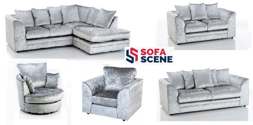Velvet silver corner sofa - velvet,