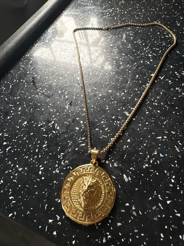Lion necklace gold stainless - gold,