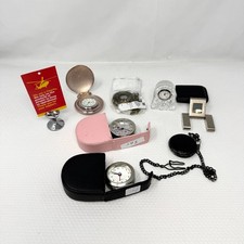 Mixed Job Lot Small Clocks Travel Pocket Watches UNTESTED   #1 BP12