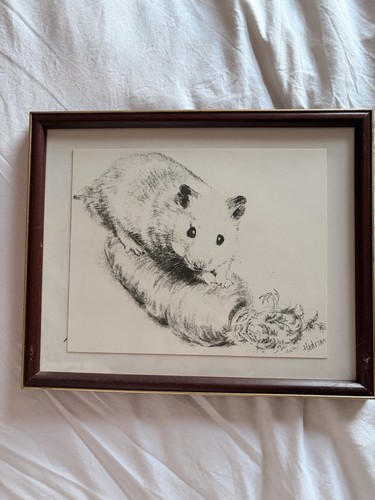 Vintage framed etched print - vintage,