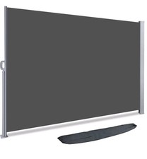 VOUNOT Side Awning Retractable Privacy Screen for Patio Terrace 1.4x3m Grey
