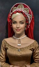 French Hood Renaissance Anne Boleyn Tudor Hat Headdress ,Tudor Queen Headdress 