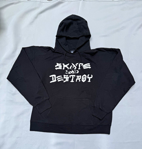 Thrasher unisex black fleece - unisex, m