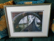 RARE Tina Holley Framed Watercolour Print of Conwy from Marina Walk