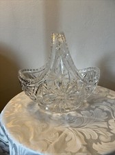 Large, Heavy Cut Glass Basket