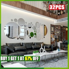 32x glass mirror tiles wall - mirror,