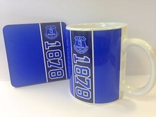 Everton FC Mug and Coaster Set Tea/Coffee Cup Football Club Official Licensed