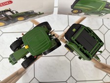 Wiking 1:32 077837 Green John Deere 7310R Tractor with round baler 