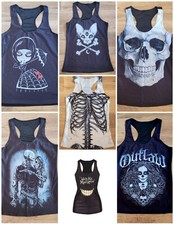 Women Gothic Shirt Skull Print