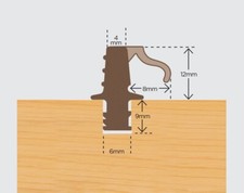 Brown Weather Water Bar Door Threshold with Flipper Seal for Wooden Timber Doors
