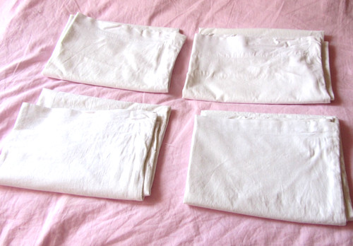 Four vintage white cotton - vintage,