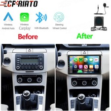 64GB Android15 10.1" For VW Passat B6 B7 CC Carplay Car Stereo Radio FM Wifi Cam