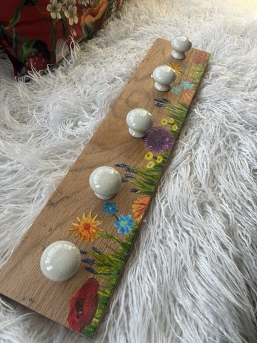 Hand painted solid oak coat - painted,