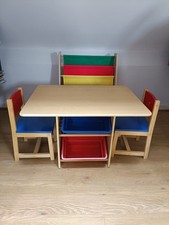 KidKraft Star Wooden Table and 2 Chairs with Storage Bins Plus Book Sling