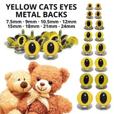 Yellow cats eyes with metal - yellow,