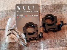 Wulf Optics Quick Detachable 1 Inch Rifle Scope Picatinny / Weaver Mount Rings