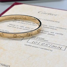 Cartier Classic Love Bracelet in Yellow Gold Size 18 with Box & Papers B6067518