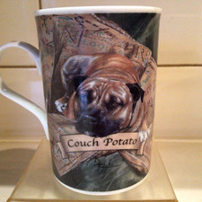 DANBURY MINT - STAFFORDSHIRE BULL TERRIER - MUG - PAUL DOYLE  - COUCH POTATO.