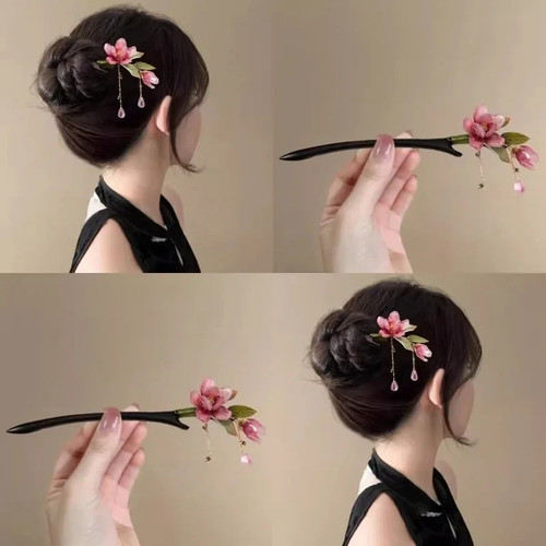 Chinese style floral hair - chinese,