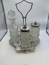 EPNS Silver Plated Cruet Set And Stand Hallmarked